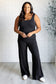 Shavasana Everyday Wide Leg Jumpsuit in Black - Loving God