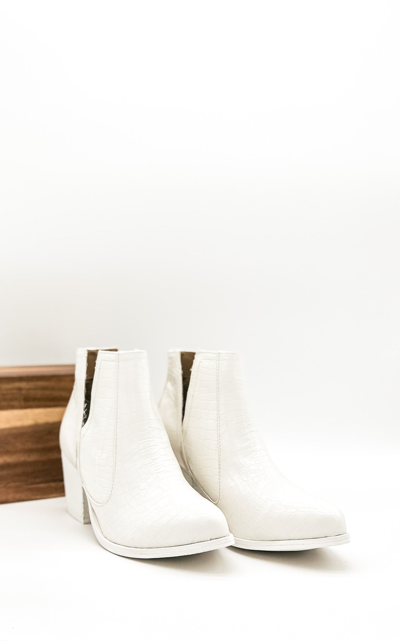 Tarim Bootie in White Croc - Loving God
