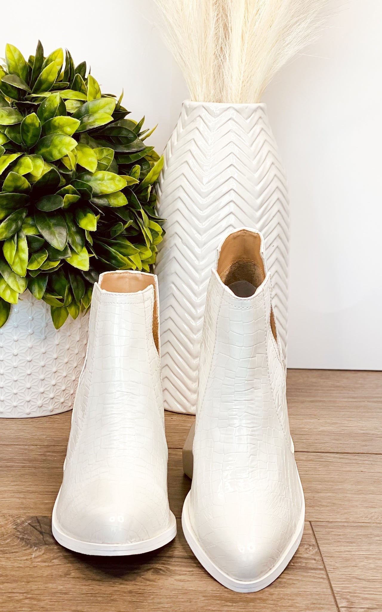 Tarim Bootie in White Croc - Loving God