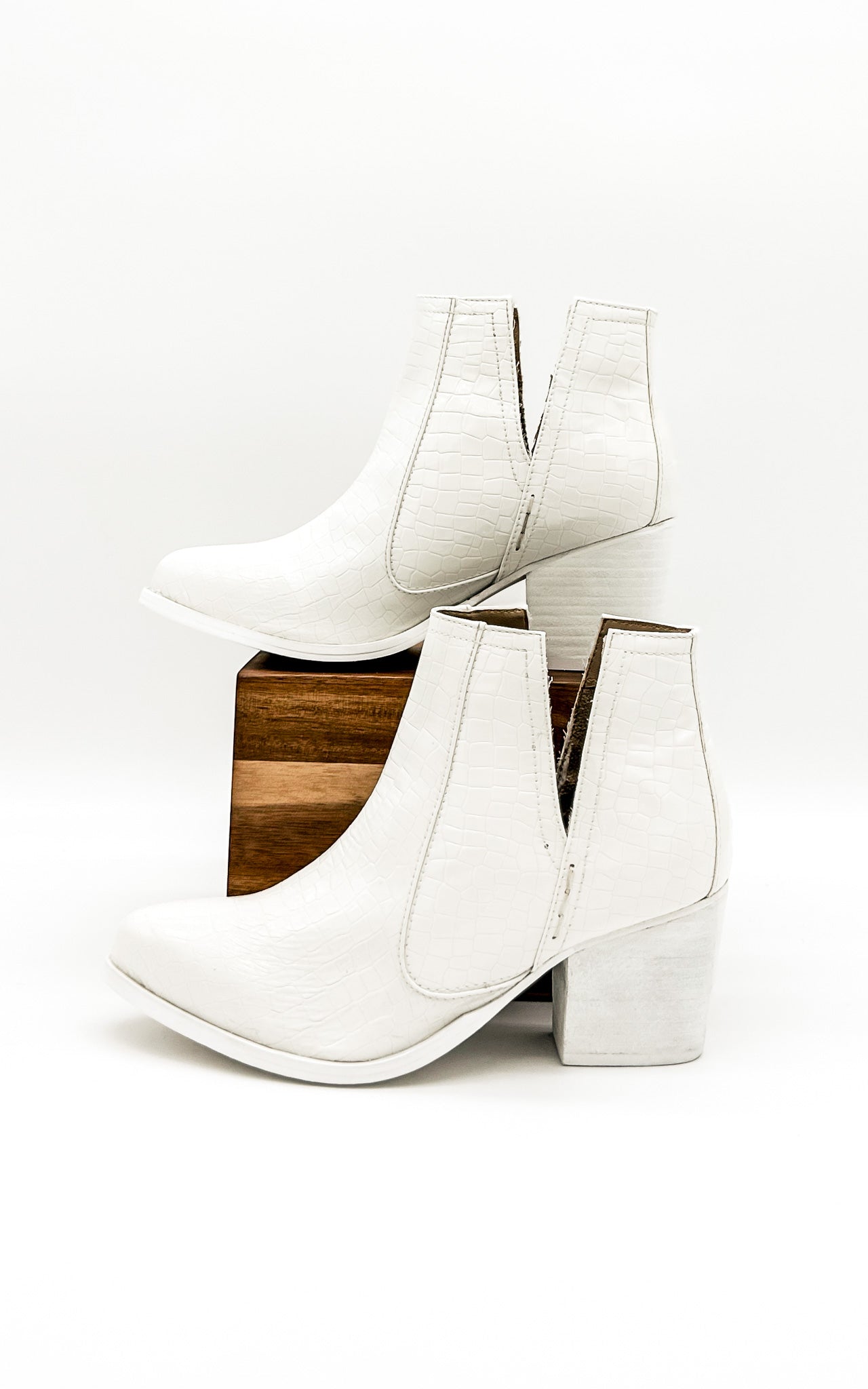 Tarim Bootie in White Croc - Loving God