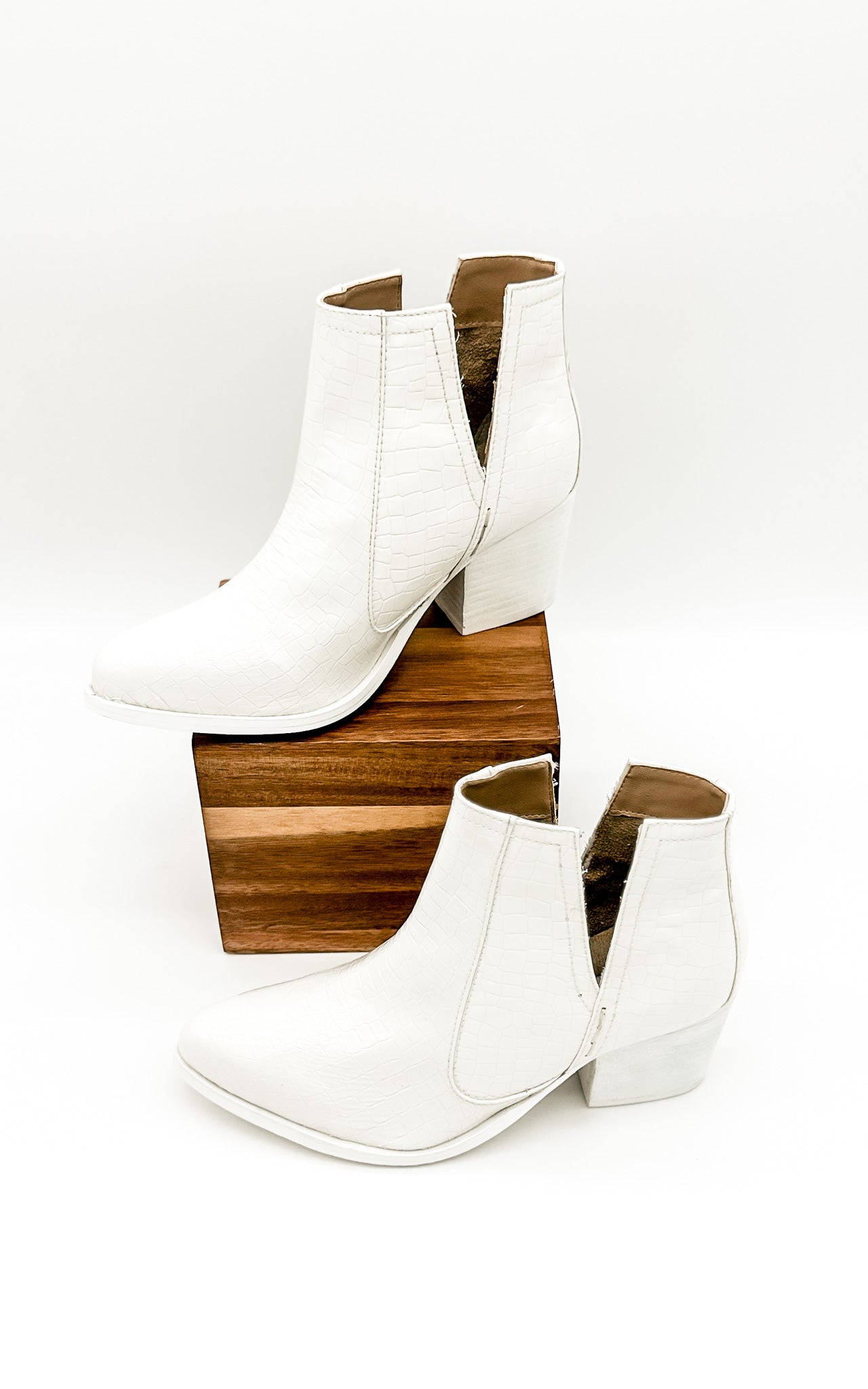 Tarim Bootie in White Croc - Loving God
