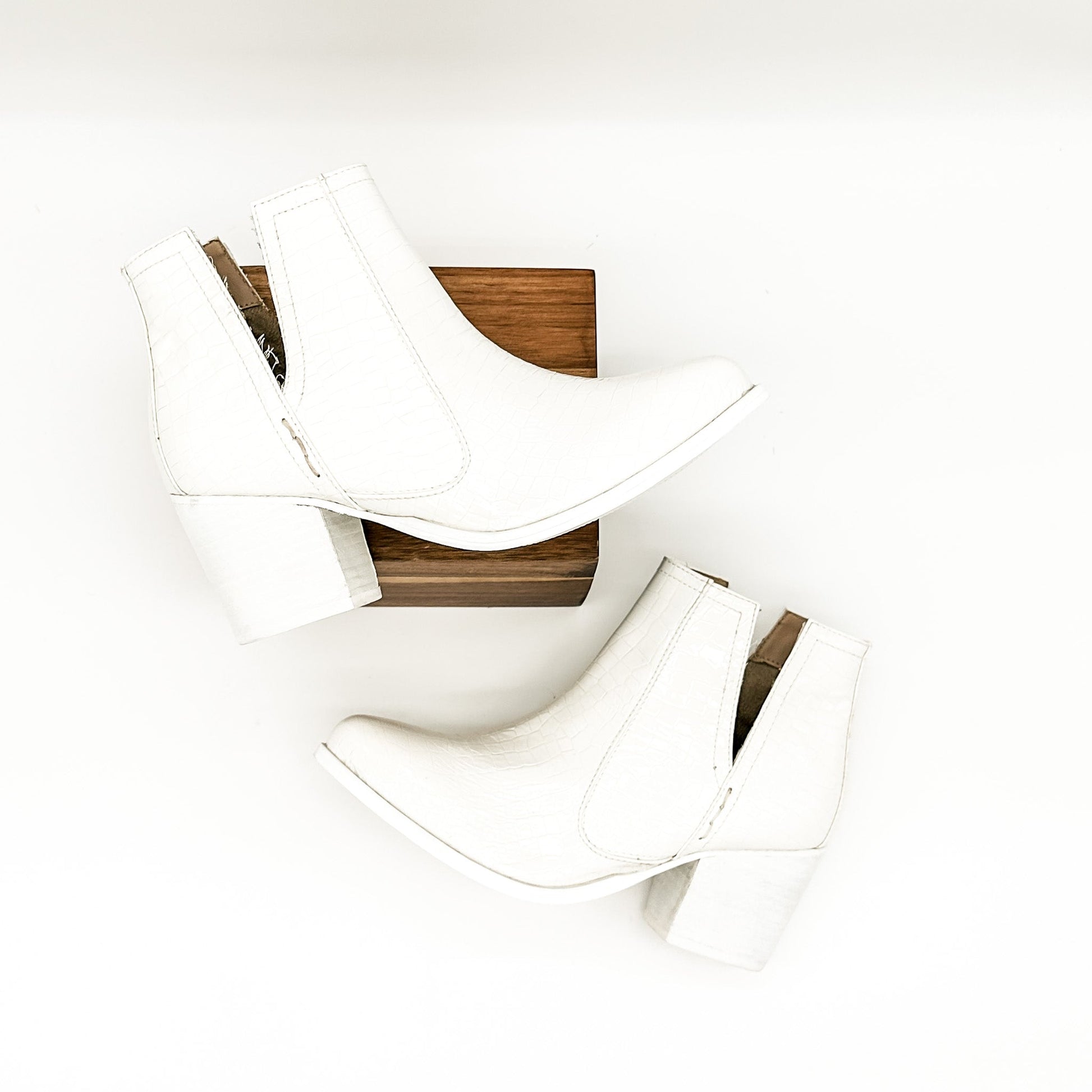 Tarim Bootie in White Croc - Loving God