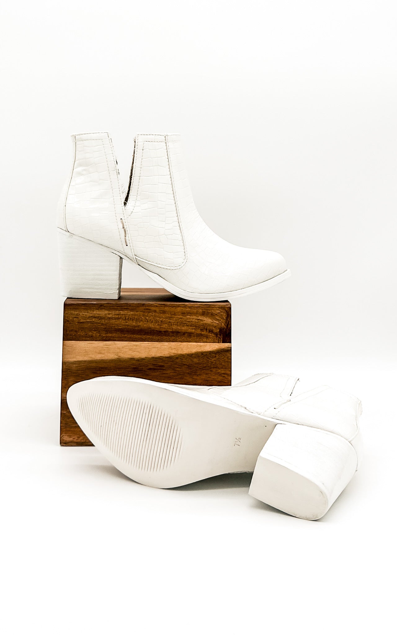 Tarim Bootie in White Croc - Loving God