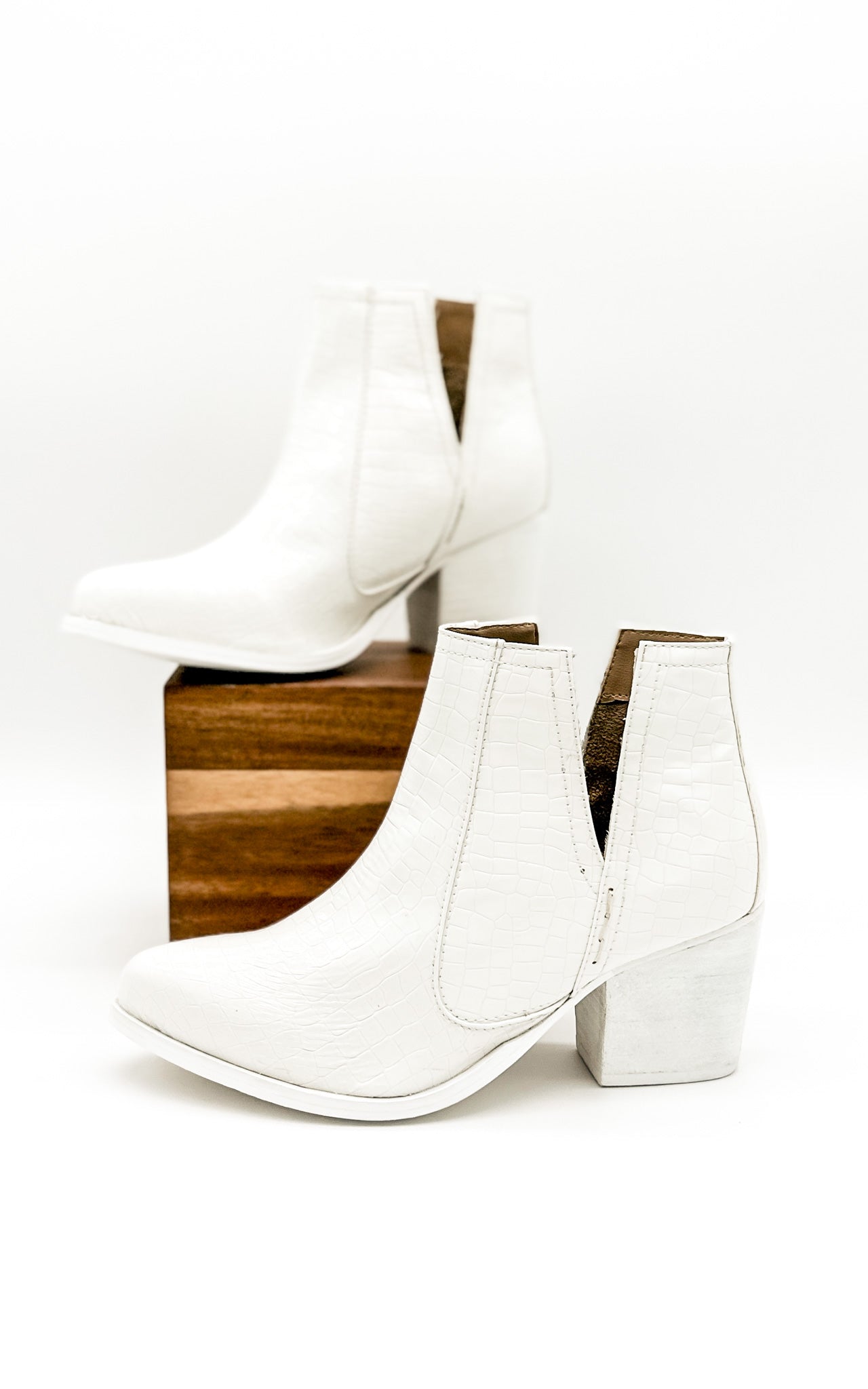 Tarim Bootie in White Croc - Loving God