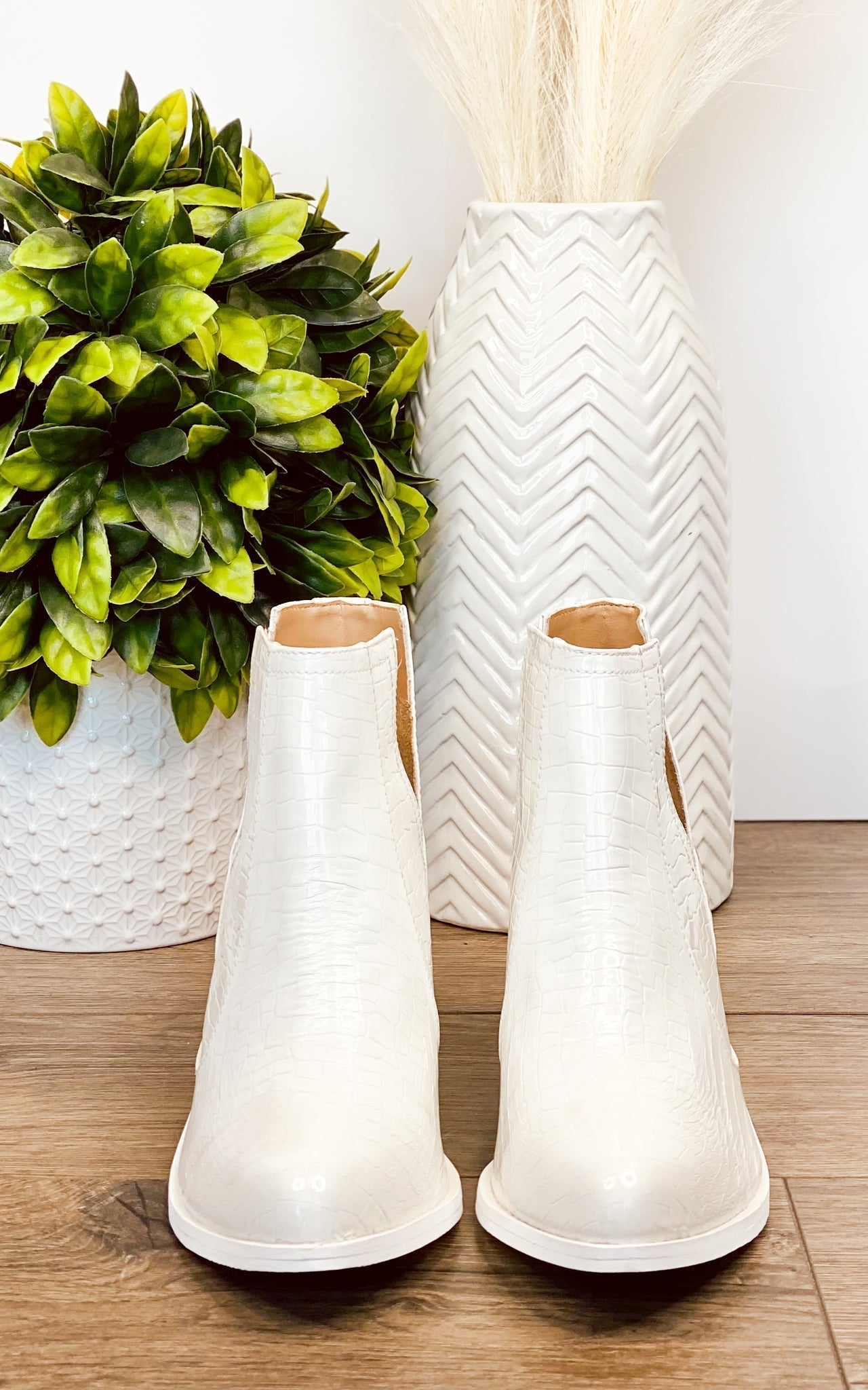 Tarim Bootie in White Croc - Loving God