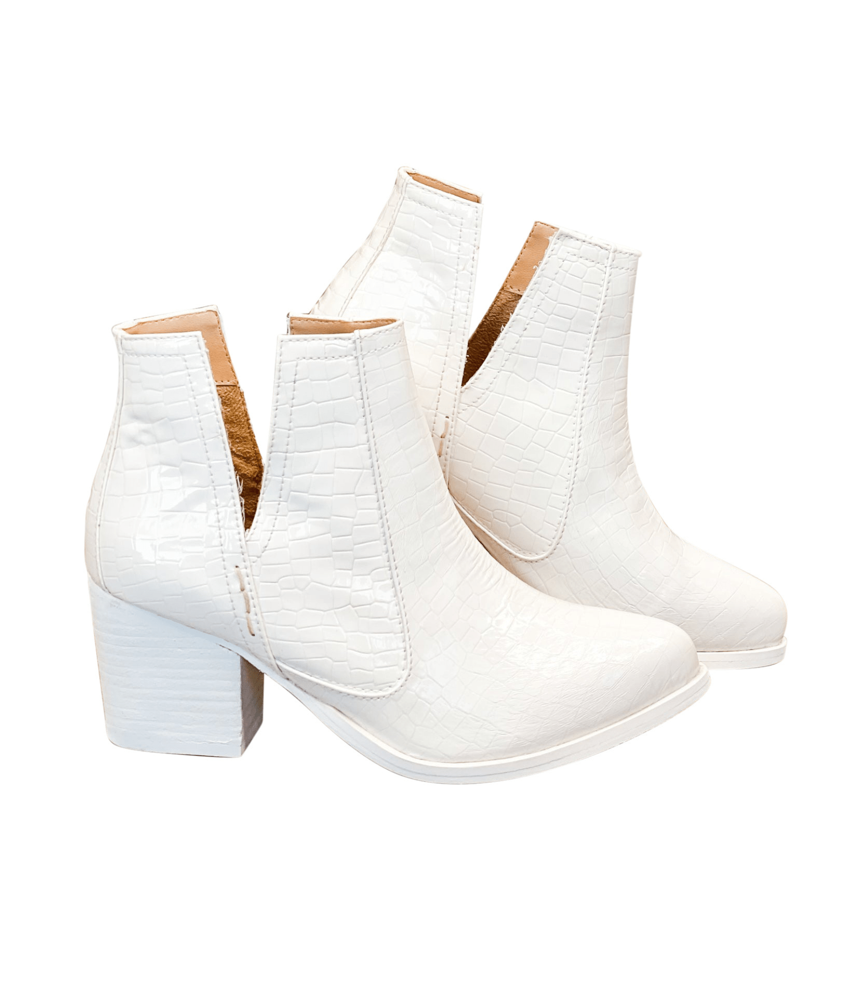 Tarim Bootie in White Croc - Loving God