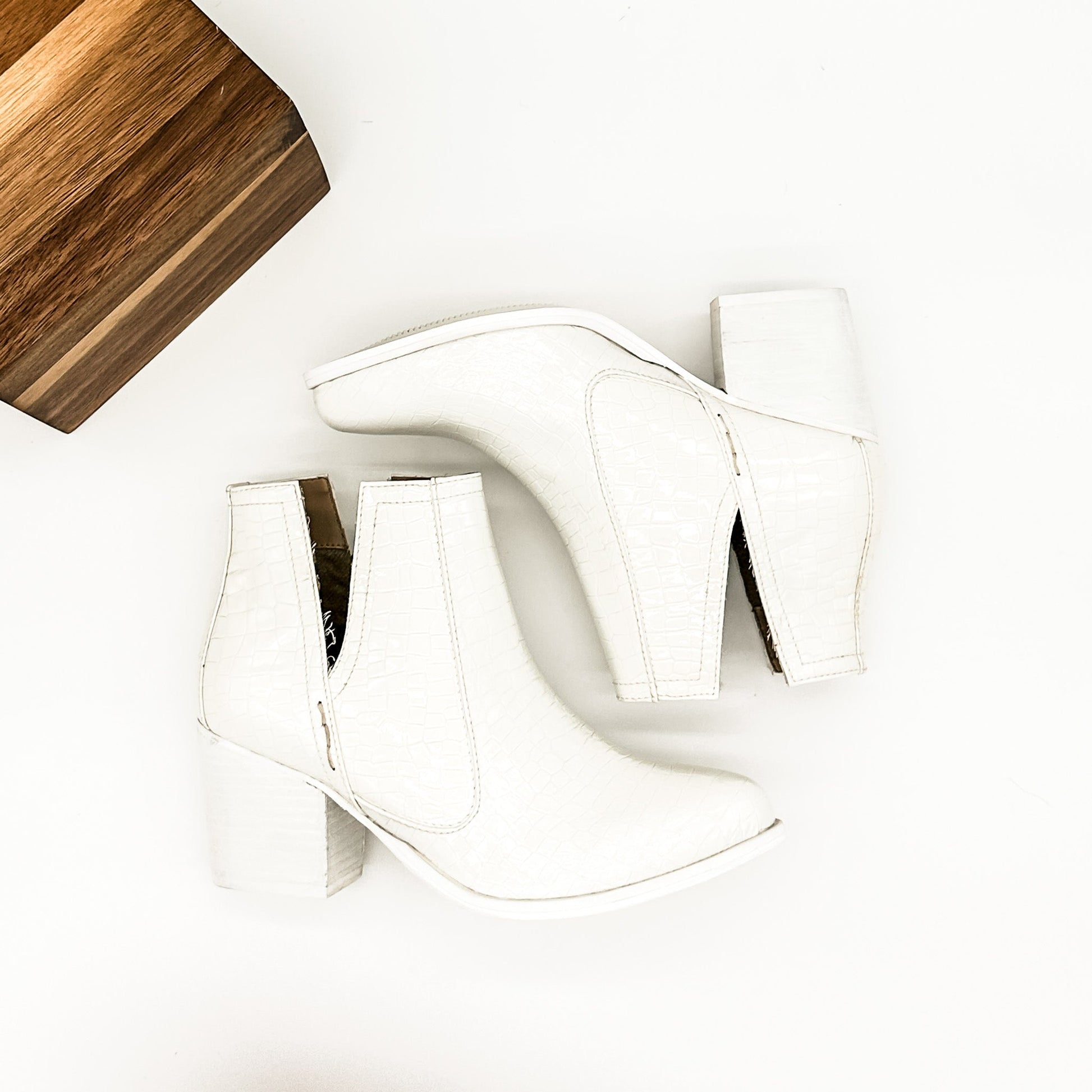 Tarim Bootie in White Croc - Loving God