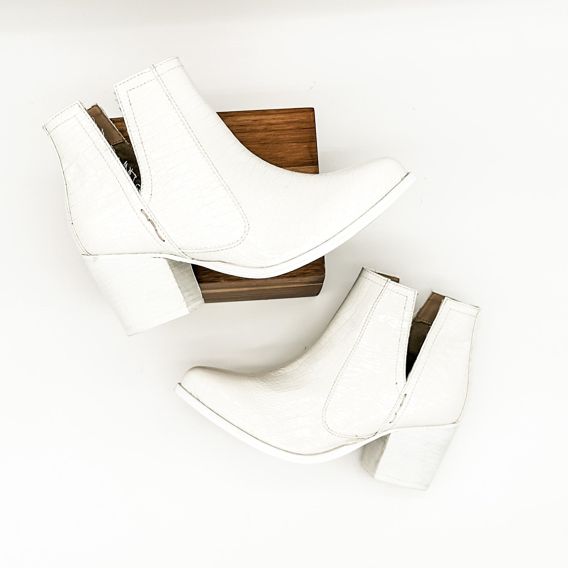 Tarim Bootie in White Croc - Loving God
