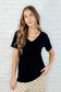 The Every Outfit Basic V - Neck Top in Black - Loving God