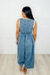 Too Cool For Fools Wide Leg Jumpsuit in Denim - Loving God
