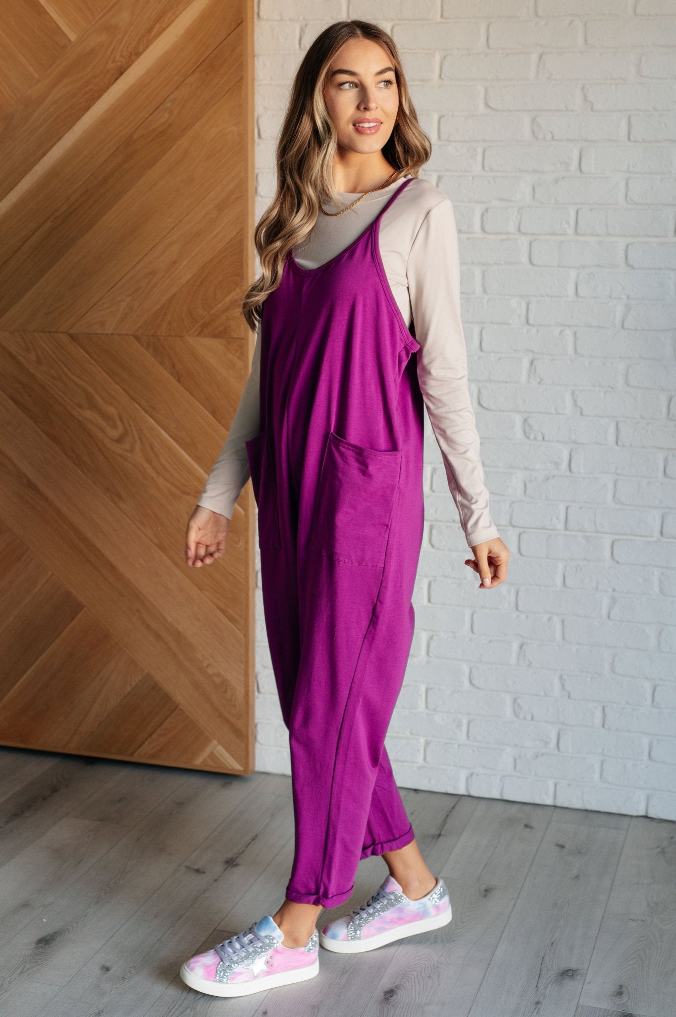 Totally Me Spaghetti Strap Jumpsuit in Light Plum - Loving God