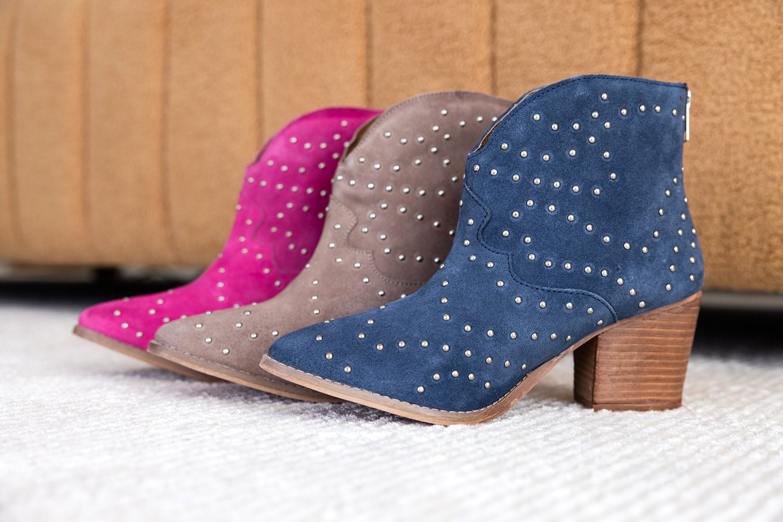 Twilight Studded Heeled Ankle Boot in Black - Loving God