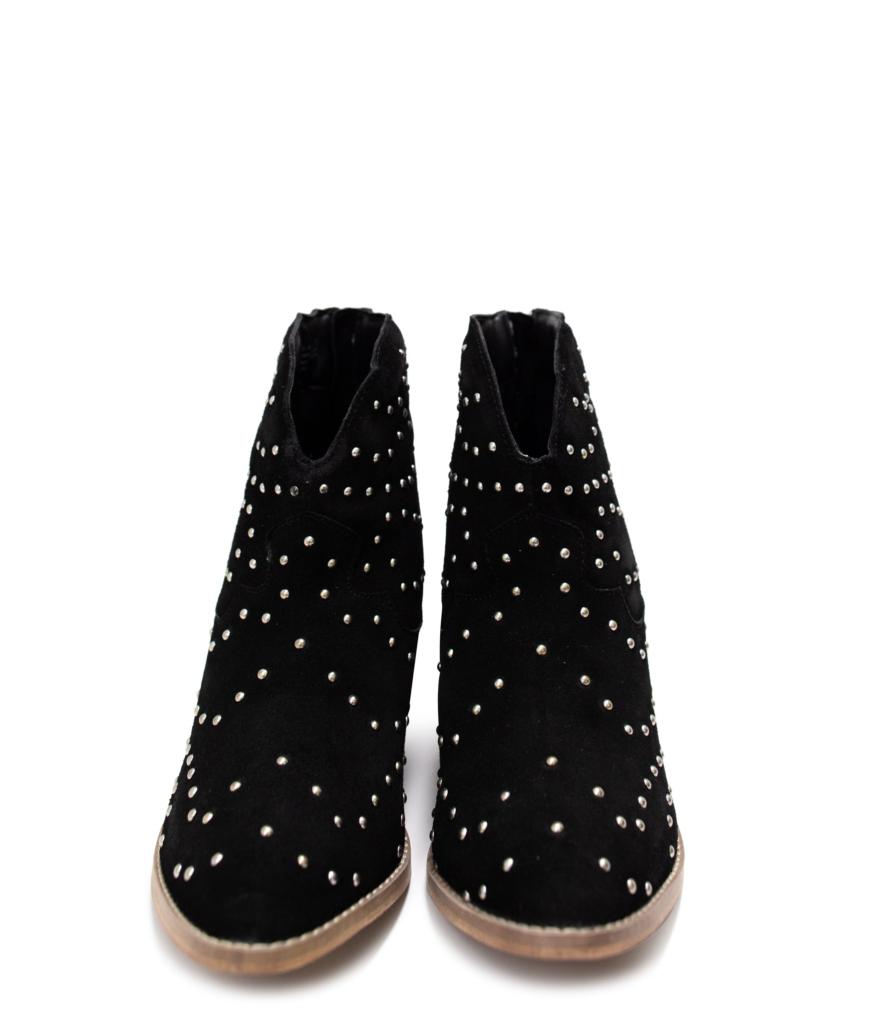 Twilight Studded Heeled Ankle Boot in Black - Loving God