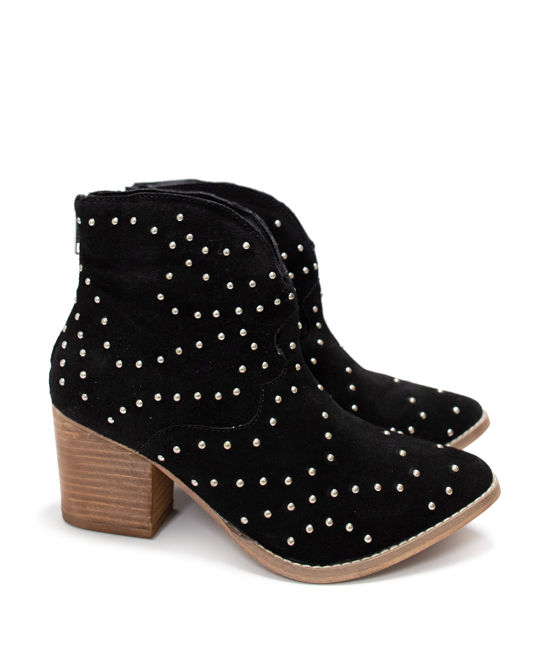 Twilight Studded Heeled Ankle Boot in Black - Loving God