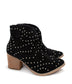 Twilight Studded Heeled Ankle Boot in Black - Loving God