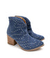Twilight Studded Heeled Ankle Boot in Denim - Loving God