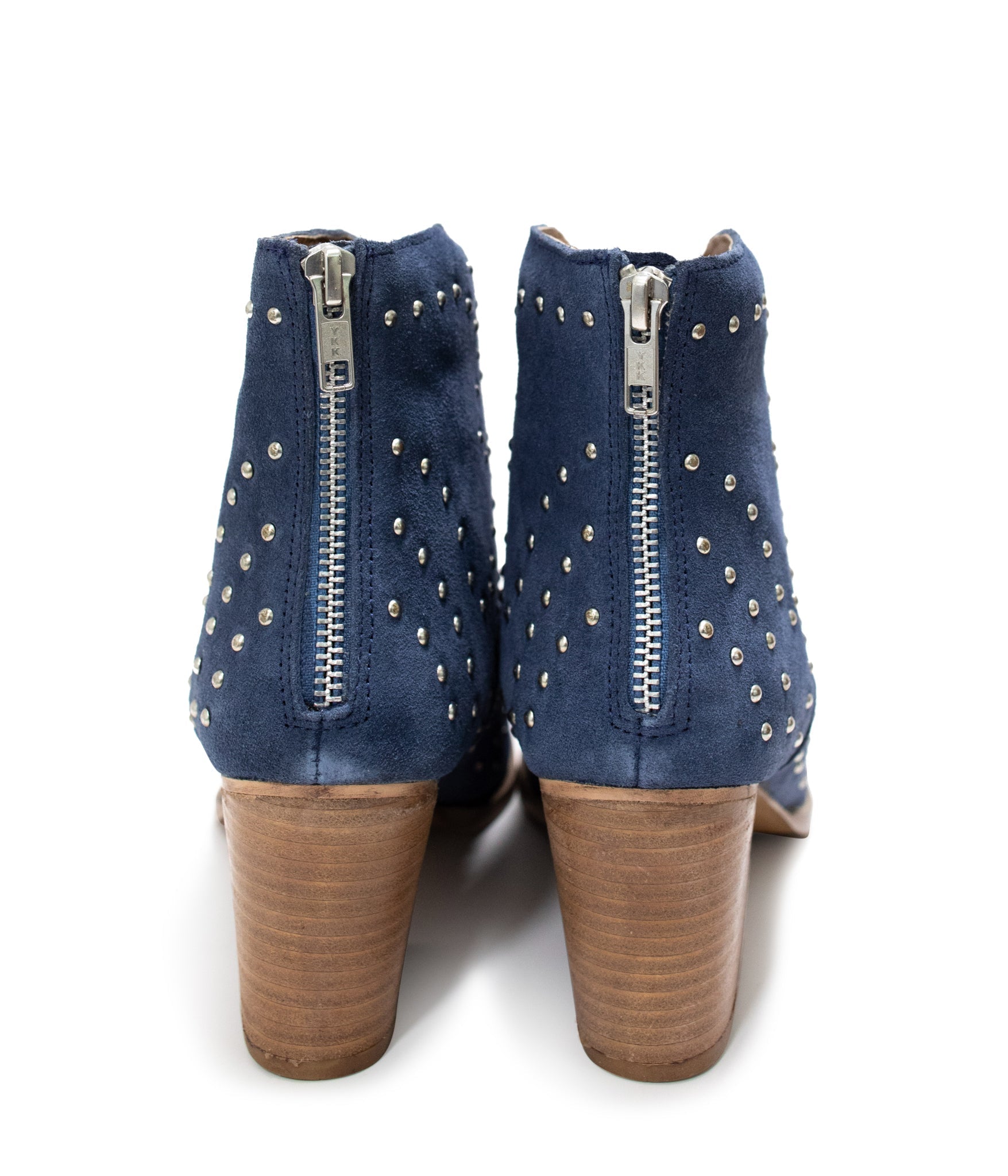 Twilight Studded Heeled Ankle Boot in Denim - Loving God