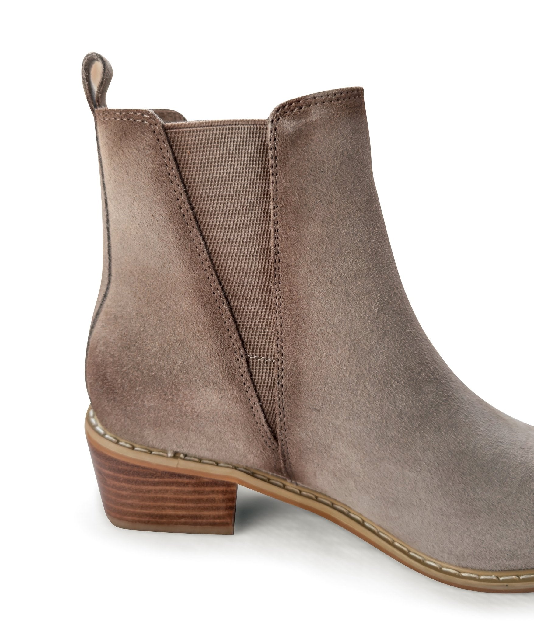 Wylie Suede Ankle Boot in Taupe - Loving God