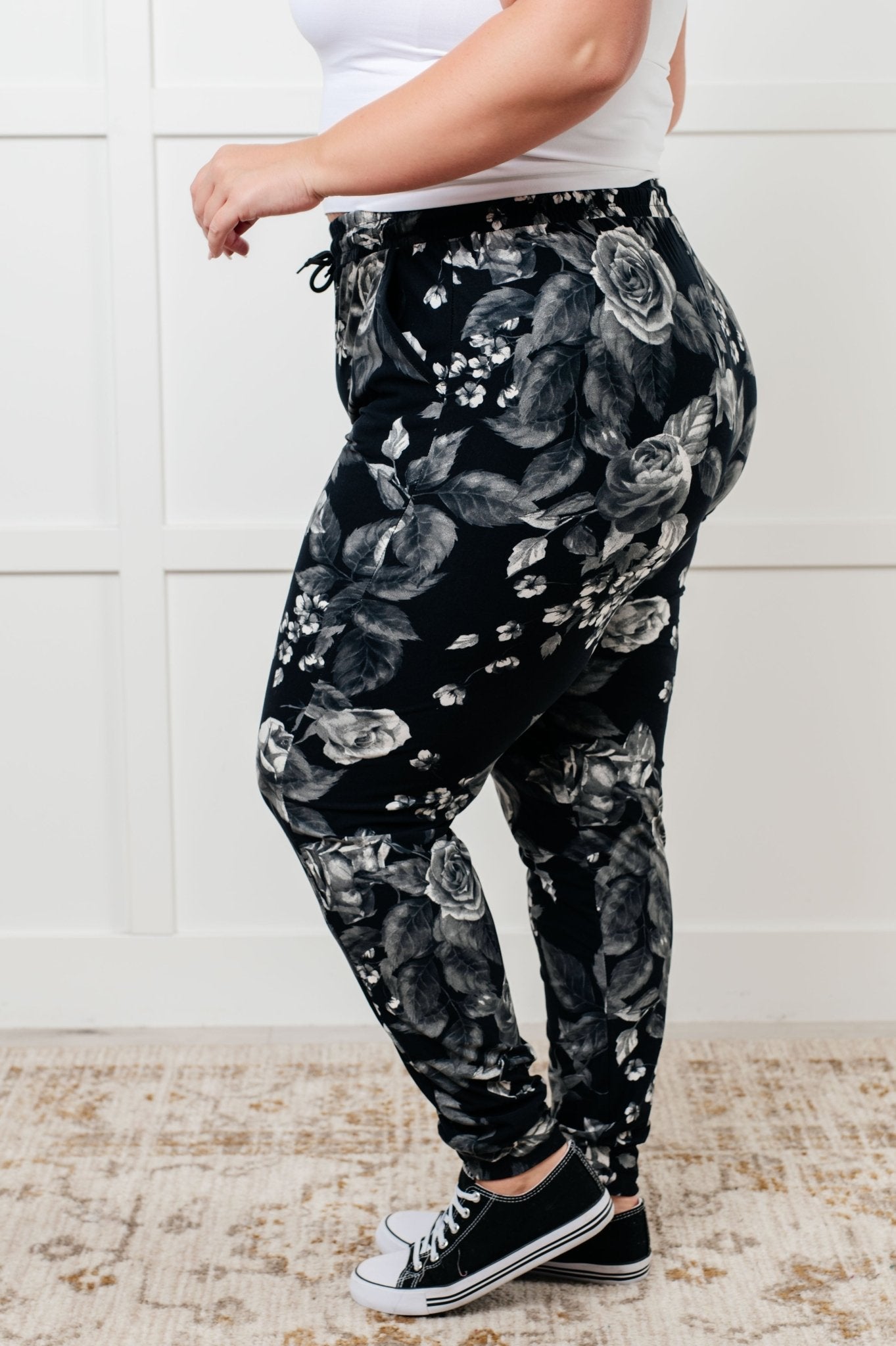 Your New Favorite Joggers in Rose Print - Loving God