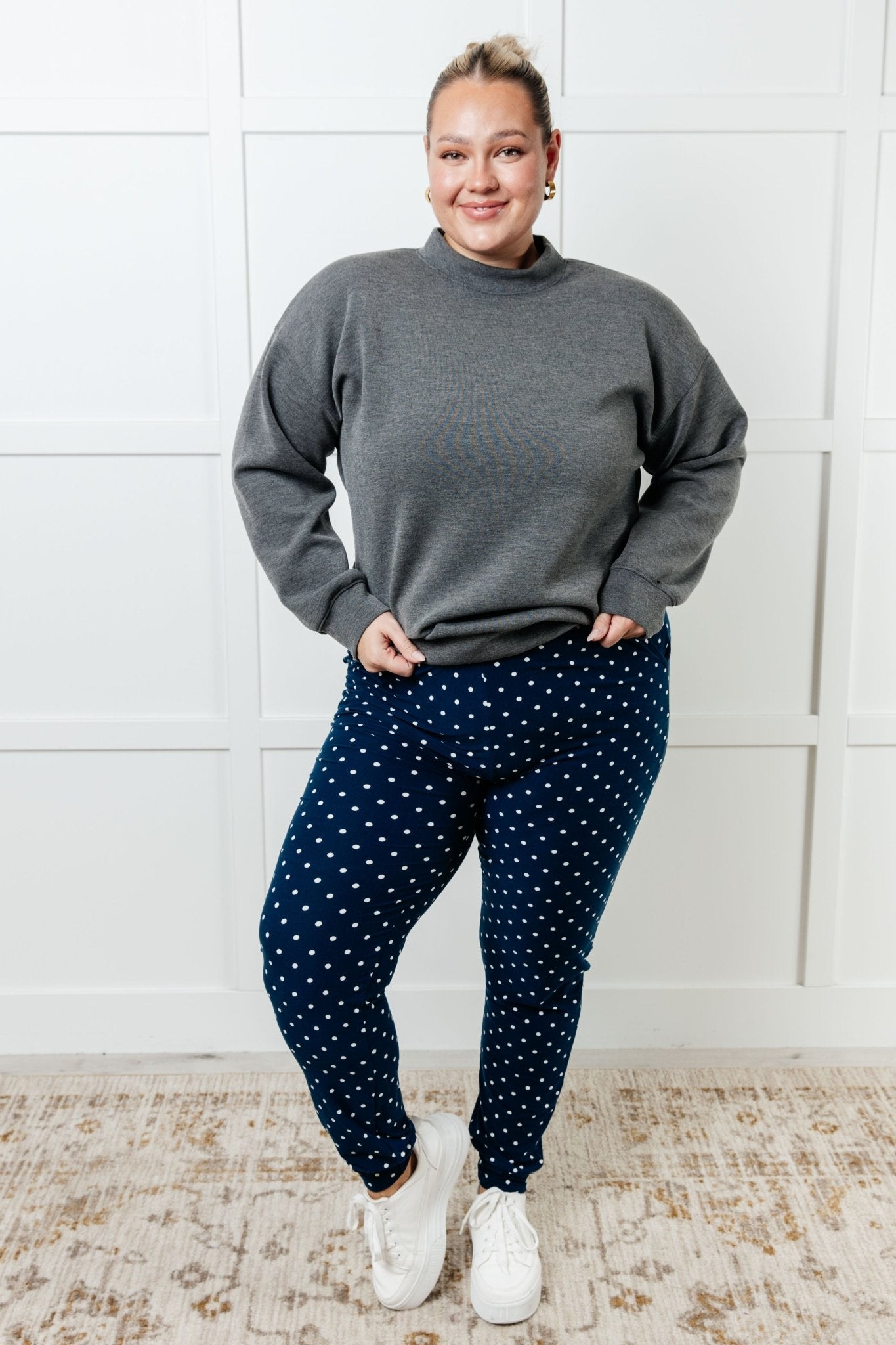 Your New Favorite Joggers in White Polka Dot - Loving God